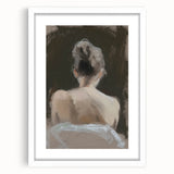 Abstract figurative art frame with a white mat, showcasing a modern design that enhances contemporary decor. Ideal for stylish home or office settings.