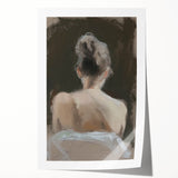 Abstract figurative rolled print showcasing vibrant colors and dynamic shapes, meticulously crafted for contemporary decor, packaged securely in a protective tube.