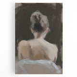 Abstract figurative stretched canvas artwork showcasing vibrant colors and dynamic shapes, ideal for modern home decor as a statement piece.