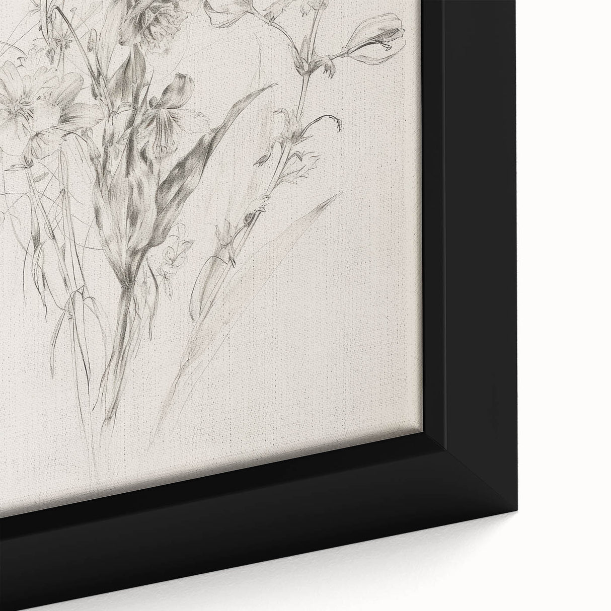 Close-up of an abstract floral framed canvas showcasing vibrant colors and intricate details, perfect for modern home decor or art enthusiasts.