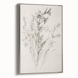 Abstract floral artwork displayed in a silver-framed canvas, showcasing vibrant colors and intricate patterns, ideal for modern home decor.