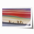 Abstract landscape artwork featuring vibrant colors and flowing shapes, rolled in a protective cardboard tube, ideal for home decor and artistic display.