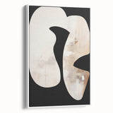 Framed abstract minimalist wall art in white, showcasing sleek lines and geometric shapes, perfect for modern decor. Ideal for enhancing contemporary spaces.