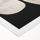 Abstract minimalist wall art on rolled canvas, showcasing soft pastel colors and geometric shapes, ideal for modern home decor. Packaged in protective cardboard tube.