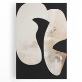 Abstract minimalist wall art on stretched canvas showcasing soft pastel colors and geometric shapes, perfect for modern home decor or office spaces.