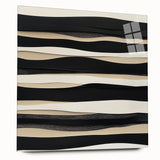 Minimalist Abstract Wall Art – Modern Black, White & Beige Canvas