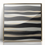 Minimalist Abstract Wall Art – Modern Black, White & Beige Canvas