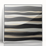 Minimalist Abstract Wall Art – Modern Black, White & Beige Canvas