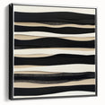 Minimalist Abstract Wall Art – Modern Black, White & Beige Canvas