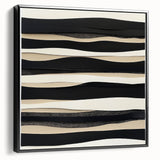 Minimalist Abstract Wall Art – Modern Black, White & Beige Canvas