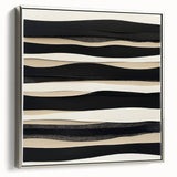 Minimalist Abstract Wall Art – Modern Black, White & Beige Canvas