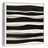 Minimalist Abstract Wall Art – Modern Black, White & Beige Canvas