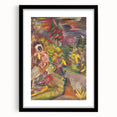 Expressionist Art: Colorful Peasant Woman Scene Wall Art on Canvas