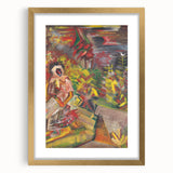 Expressionist Art: Colorful Peasant Woman Scene Wall Art on Canvas