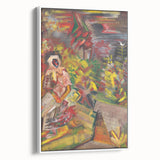 Expressionist Art: Colorful Peasant Woman Scene Wall Art on Canvas