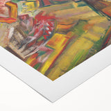 Expressionist Art: Colorful Peasant Woman Scene Wall Art on Canvas