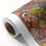 Expressionist Art: Colorful Peasant Woman Scene Wall Art on Canvas