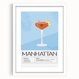 Abstract art print featuring swirling patterns in blue and gray on a white framed canvas, suitable for dining room decor.