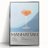 Mid-century modernist art featuring abstract food and drink motifs in cool gray and silver tones on a framed acrylic panel.