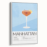 Extra large vintage poster art on framed canvas featuring colorful food and drink illustrations, ideal for living room decor.