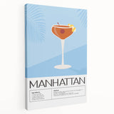 Large stretched canvas featuring a colorful food and drinks motif, ideal for kitchen wall art.