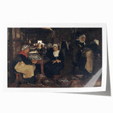 Realism Art Print of Fisherwomen Working – Classical Realism Canvas Art