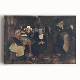 Realism Art Print of Fisherwomen Working – Classical Realism Canvas Art