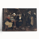 Realism Art Print of Fisherwomen Working – Classical Realism Canvas Art