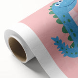 Smiling Blue Dinosaur Wall Art - Girls Room & Nursery Decor