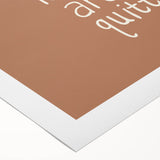 Art deco poster featuring a stylized autumn scene in warm orange and brown tones on a rolled canvas.