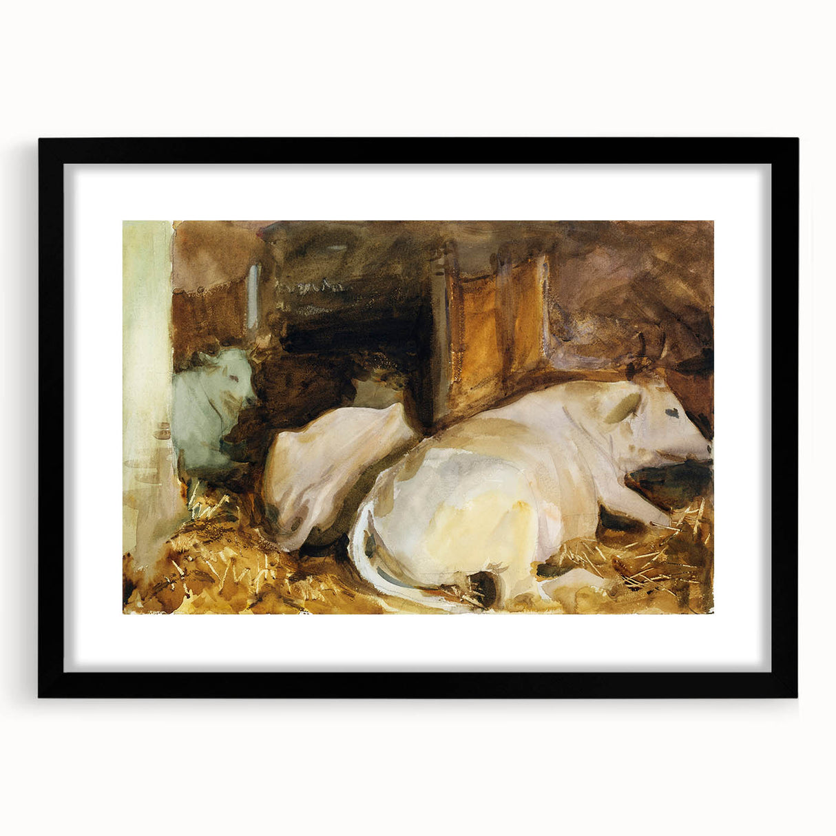 Classic Romantic Paintings: Three Oxen by John Singer Sargent