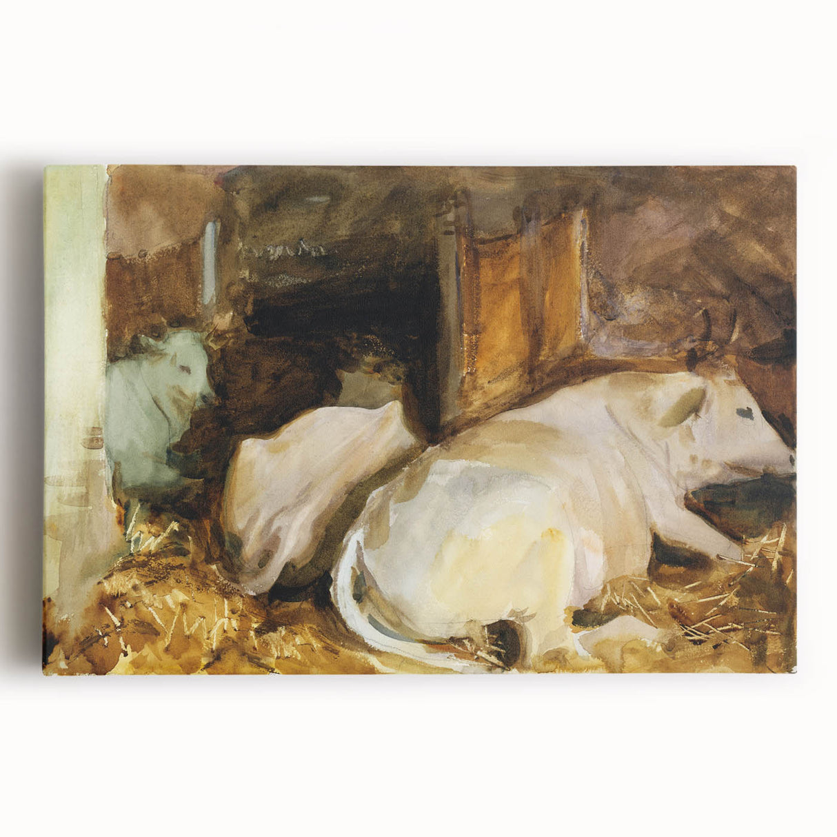 Classic Romantic Paintings: Three Oxen by John Singer Sargent