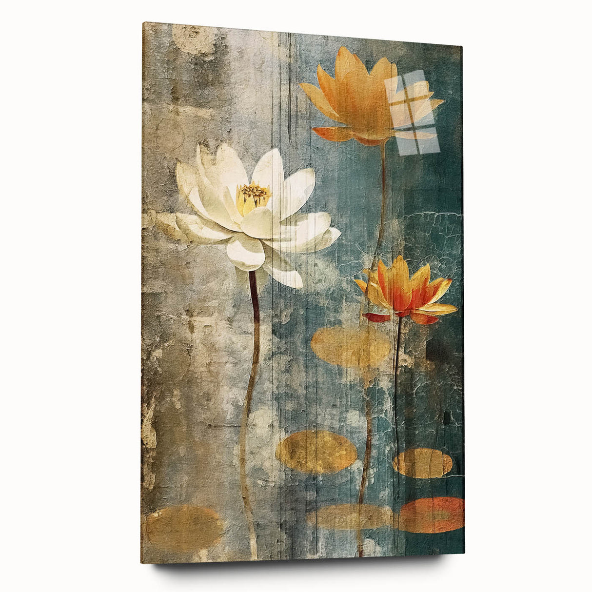 Lotus Flower Living Room Wall Art - Modern Canvas & Framed Print