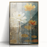 Lotus Flower Living Room Wall Art - Modern Canvas & Framed Print