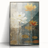 Lotus Flower Living Room Wall Art - Modern Canvas & Framed Print