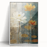 Lotus Flower Living Room Wall Art - Modern Canvas & Framed Print