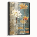 Lotus Flower Living Room Wall Art - Modern Canvas & Framed Print