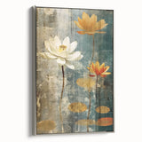 Lotus Flower Living Room Wall Art - Modern Canvas & Framed Print