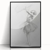 Abstract figurative artwork in a black frame, showcasing vibrant colors and dynamic shapes, perfect for modern home decor or gallery display.