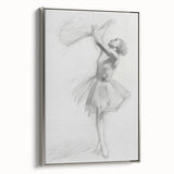 Abstract figurative framed canvas artwork in a sleek silver frame, showcasing a modern design with vibrant colors and dynamic shapes, ideal for contemporary decor.