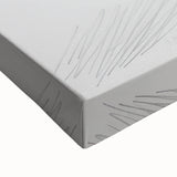 Close-up of an abstract figurative stretched canvas artwork showcasing vibrant colors and intricate patterns, ideal for modern home decor and artistic expression.