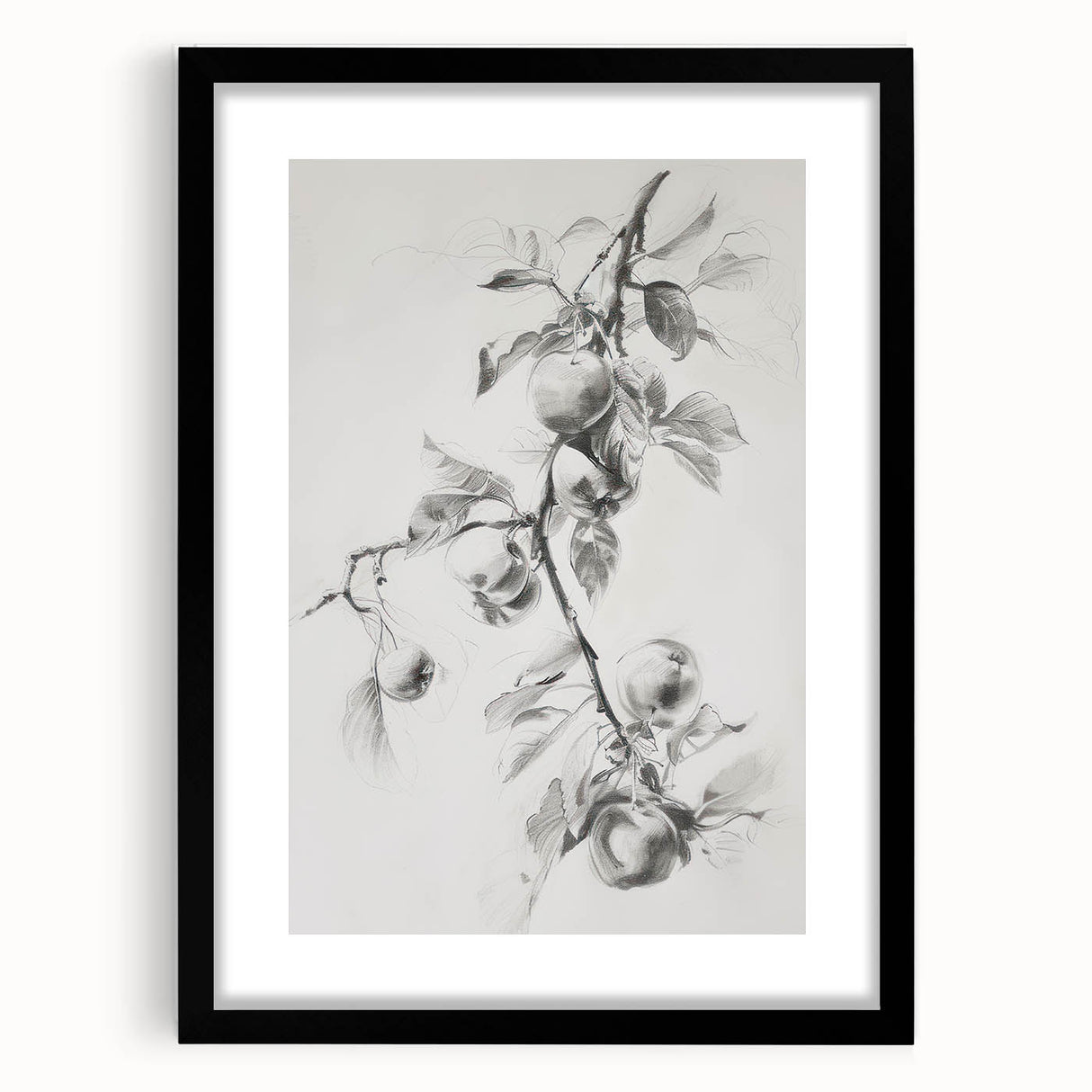 Abstract floral wall art framed in black with a mat, showcasing vibrant colors and intricate designs, perfect for modern home decor accentuating elegance.