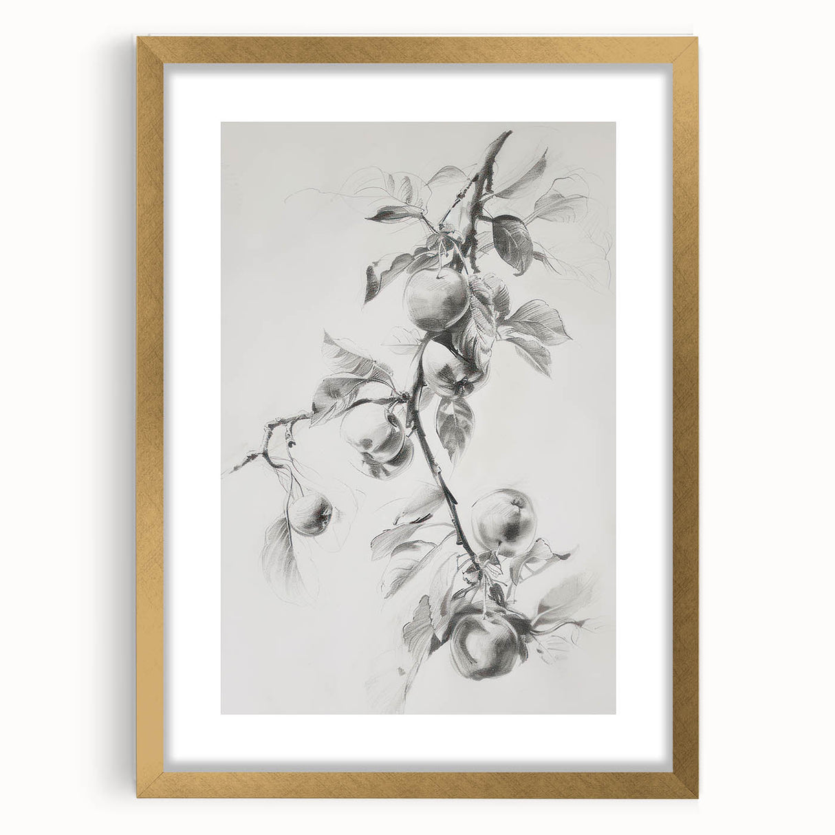 Abstract floral frame with a gold border and matting, showcasing vibrant colors and intricate patterns, ideal for modern decor and art enthusiasts.