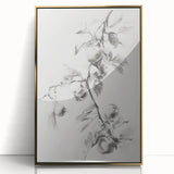 Framed abstract floral artwork with vibrant colors, set in a sleek gold frame, showcasing a modern design ideal for home decor or office spaces. The acrylic finish enhances the visual depth and elegance of the piece, making it a striking focal point for any room.