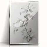 Framed acrylic artwork showcasing an abstract floral design in vibrant colors, with a sleek silver frame, perfect for modern decor and art enthusiasts.