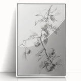 Abstract floral wall art framed in white acrylic, showcasing vibrant colors and intricate designs, perfect for modern home decor or office spaces.