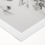 Abstract floral design on a rolled canvas, showcasing vibrant colors and intricate patterns, ideal for modern home decor. Packaged securely in a cardboard tube for delivery.