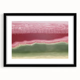 Abstract landscape artwork framed in a sleek black mat, showcasing vibrant colors and fluid shapes, perfect for modern home decor. Ideal for art enthusiasts.