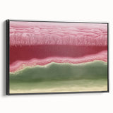 Framed abstract landscape canvas art in black, showcasing a modern design with vibrant colors and textures, ideal for contemporary home decor.