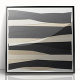 Contemporary Abstract Canvas – Neutral Black, Beige & Ivory Layers
